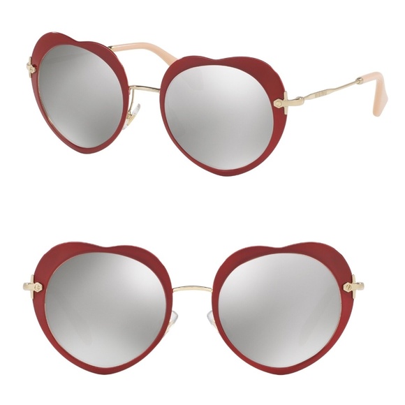 MIU MIU Round Heart Sunglasses Red SMU 54R